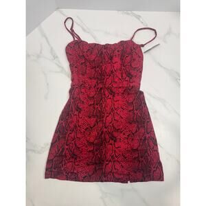 Reformation Red Snakeskin Pattern Dress Size 4 Viscose Blend Made in USA